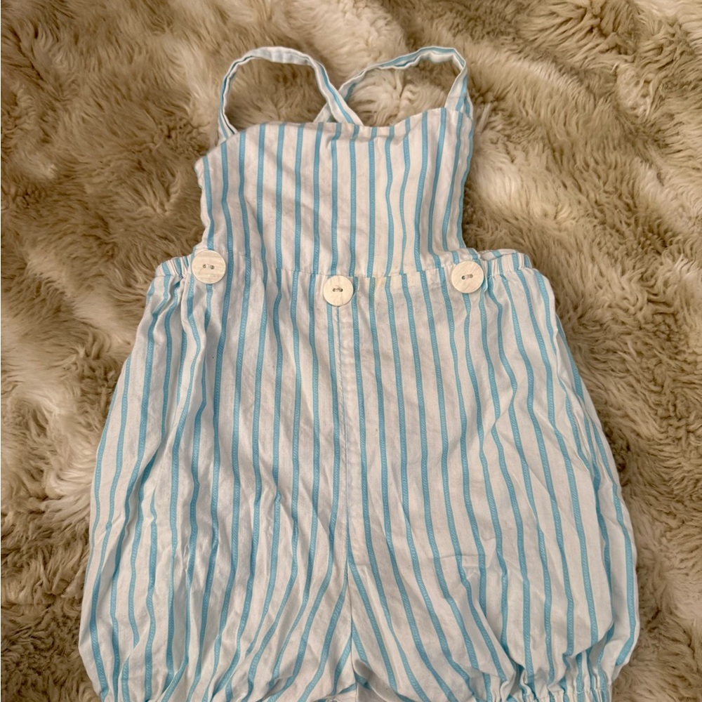 Alice Kathleen Striped Blue and White Kids Matching Set